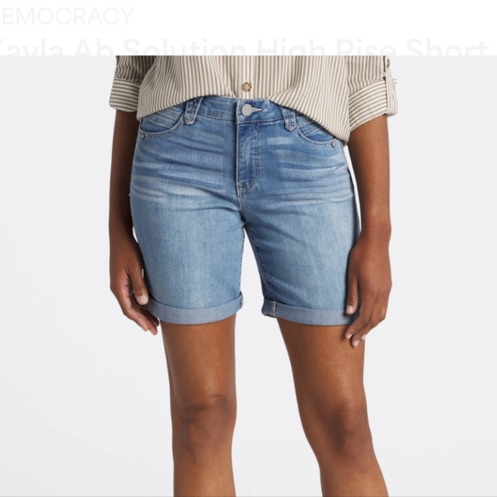 Democracy Kayla Ab Solution High Rise Women's Denim Shorts, 6